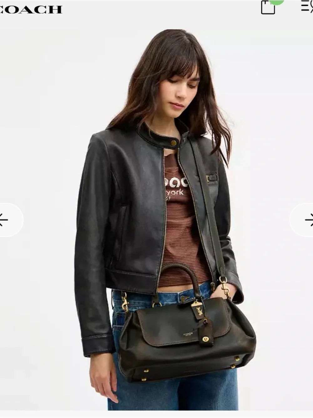 New Coach Slouchy Rogue in Green loved leather Satchel bag